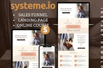 build systeme io webinar funnel, systeme io sales funnel and membership website