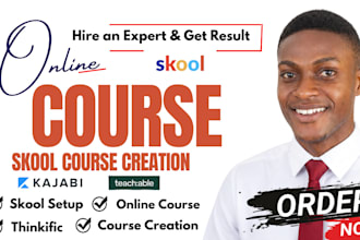 create online course content, skool course setup, thinkific teachable course