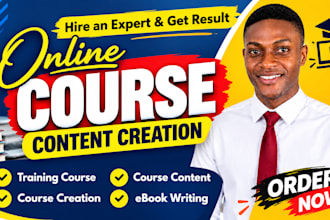 create online course content course creation training course and ebook writing
