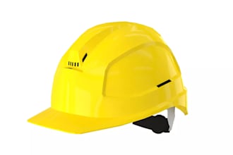 design realistic 3d construction helmets for marketing and visualization