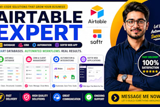 build airtable database, crm, automation, softr web app for your business