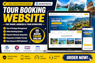 build travel agency and tour booking website with wordpress