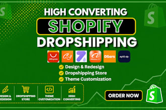 build shopify store design, redesign website for ecommmerce, dropshipping store
