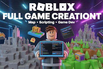 create roblox full game, roblox game map, scripting, obby tycoon development