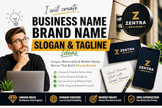 create unique business name brand name slogan and tagline ideas