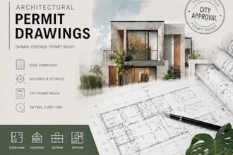 provide architectural permit drawings, building permit drawings for city permit