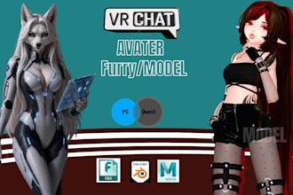custom vrchat avatar vr character vrc avatar, 3d vtuber for quest and PC