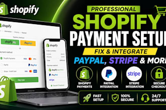 fix and integrate shopify payments, paypal, stripe