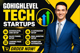 build gohighlevel tech startups funnel ai agencies automation agency website