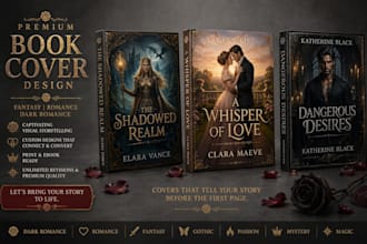design premium dark gothic romance cover romance fantasy book cover design