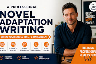 adapt your novel or book into a feature film script, movie script, or screenplay