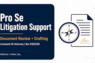 provide pro se help and draft your US civil lawsuit complaint pro se litigation