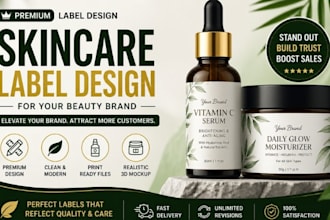 create premium skincare label design for your beauty brand
