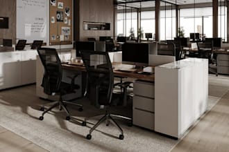 modernize office design,cgi interior layout,work space, 3d photorealistic render