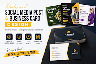 create social media post logo and business card design