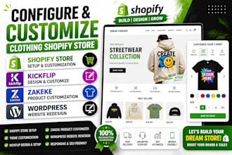 configure customize clothing shopify store kickflip zakeke wordpress redesign