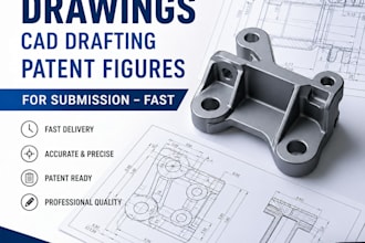 do engineering drawings, cad drafting, patent figures for submission fast