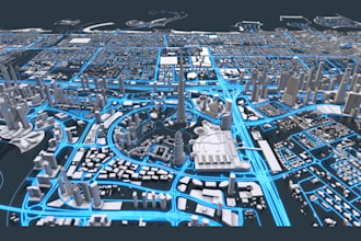 model 3d city map, city terrain shaded relief map and 3d printable isometric map