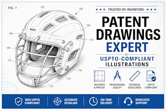 make uspto patent illustrations for design and utility patent