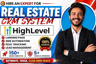 setup real estate CRM SMS automation deal tracking leads wise agent gohighlevel