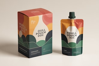 design creative box, pouch and label packaging design
