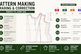 create sewing patterns for apparel production