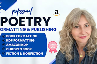 format your poetry book, chapbook for amazon KDP, paperback and kindle ebook