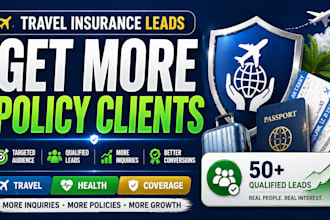 generate travel insurance leads, health insurance or trip coverage leads