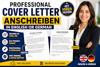 create a professional cover letter anschreiben in english or german