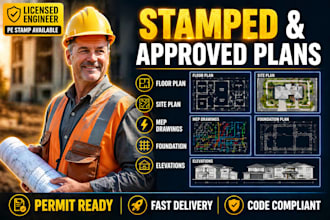 do architectural stamp, do structural engineer, site plan, pe stamp, house plan