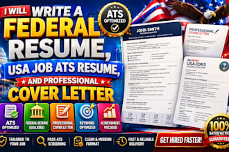write a federal resume USA job ats resume professional cover letter
