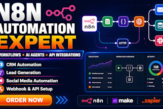 setup n8n workflow automation, zapier, airtable database, or api integration