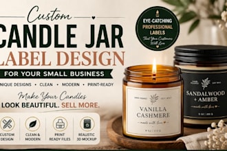 create custom candle jar label design for your small business