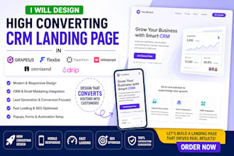 design CRM landing page  keap grapesjs flexbe paperform wisepops omnisend drip