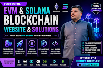 build evm and solana blockchain website and solutions