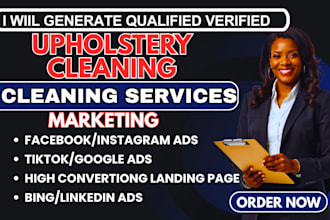 upholstery cleaning leads, cleaning services facebook ads, upholstery google ads