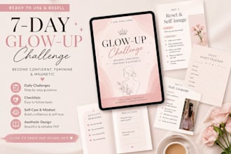 design a feminine glowup challenge ebook with checklist
