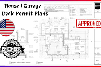 draw wa az co architectural permit plans for house, garage and deck approval