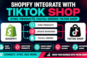 shopify integrate with tik tok shop, sync products,  fulfill orders tiktok shop