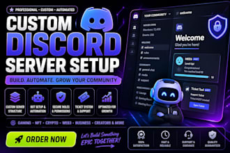 custom discord server setup gaming nft crypto discord community automation bot