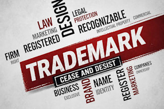do cease and desist and trademark office action refusals for USA UK eu canada