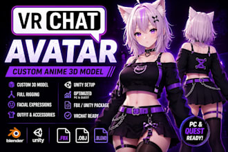 rig and optimize vrchat avatar for PC and quest