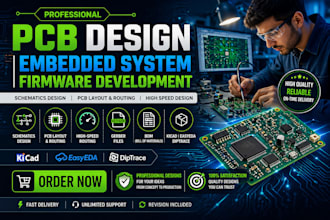do pcb design, schematic, layout routing, circuit kicad, diptrace, gerber, bom