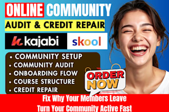audit online community skool kajabi member growth improve retention