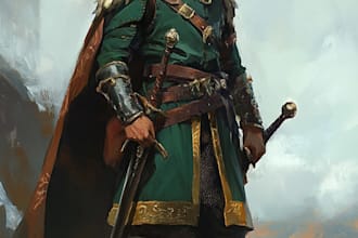 draw fantasy dnd character illustration