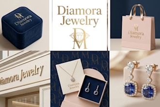 design luxury jewelry brand identity and mockup
