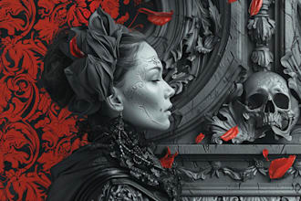 create antique gothic ornamented illustration