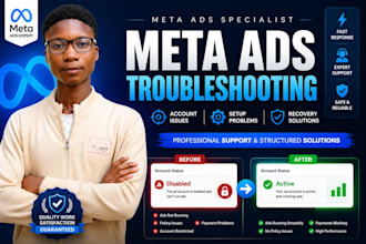 fix meta ads account issues, setup and troubleshoot facebook ads problems