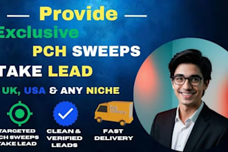 provide premium first hit p c h, sweeps takes leads, UK, USA or any niche