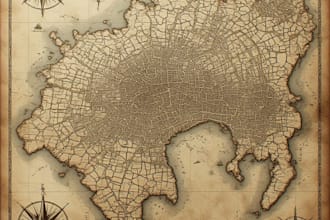 design a custom vintage city map of any city in old style